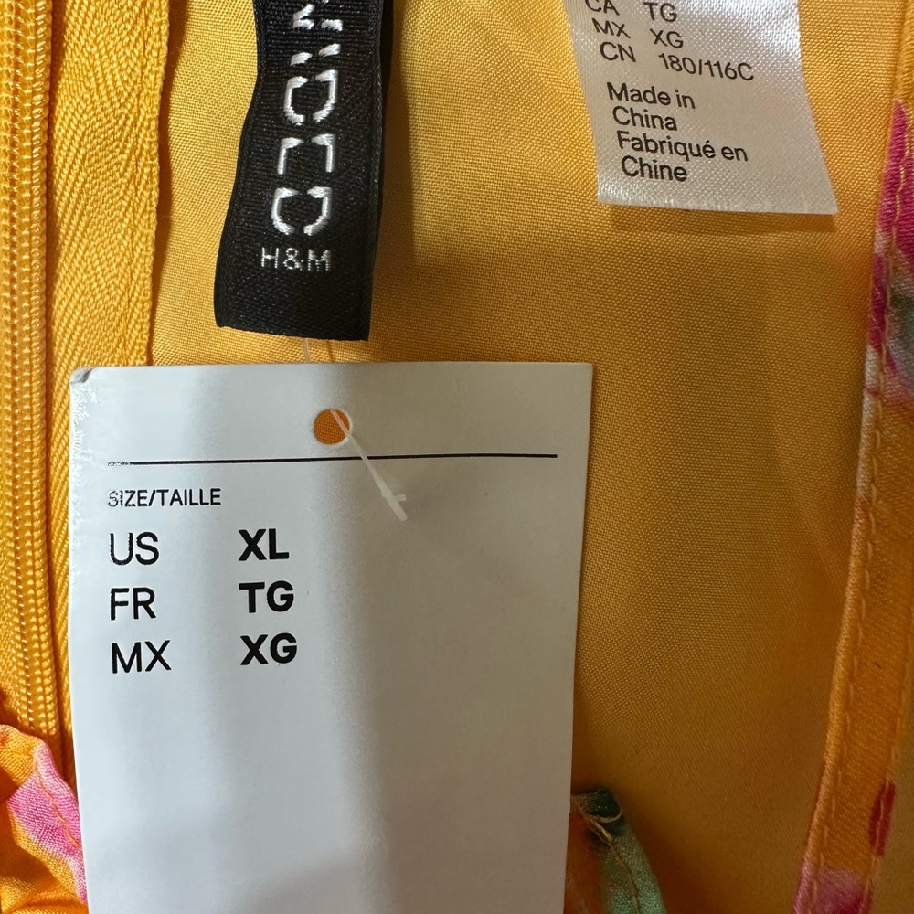 H&M Floral Midi Dress in Pink and Yellow - Picture 6 of 6